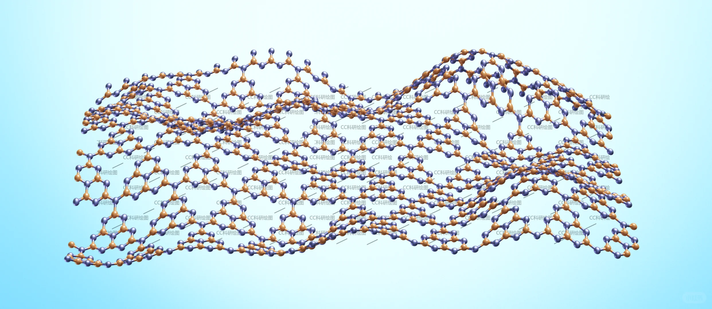 石墨烯g-c3n4石墨相氮化碳起伏掺杂结构绘制