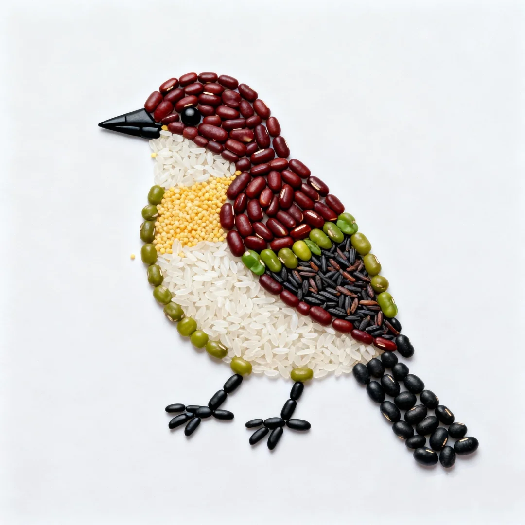 创意五谷贴画——小鸟?