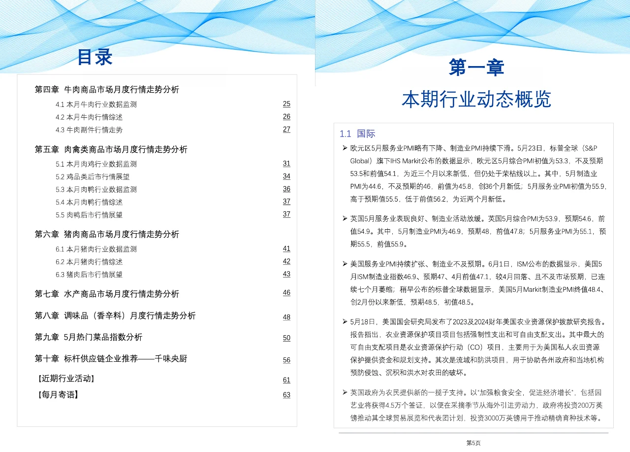 食品与餐饮连锁企业采购行情-6月