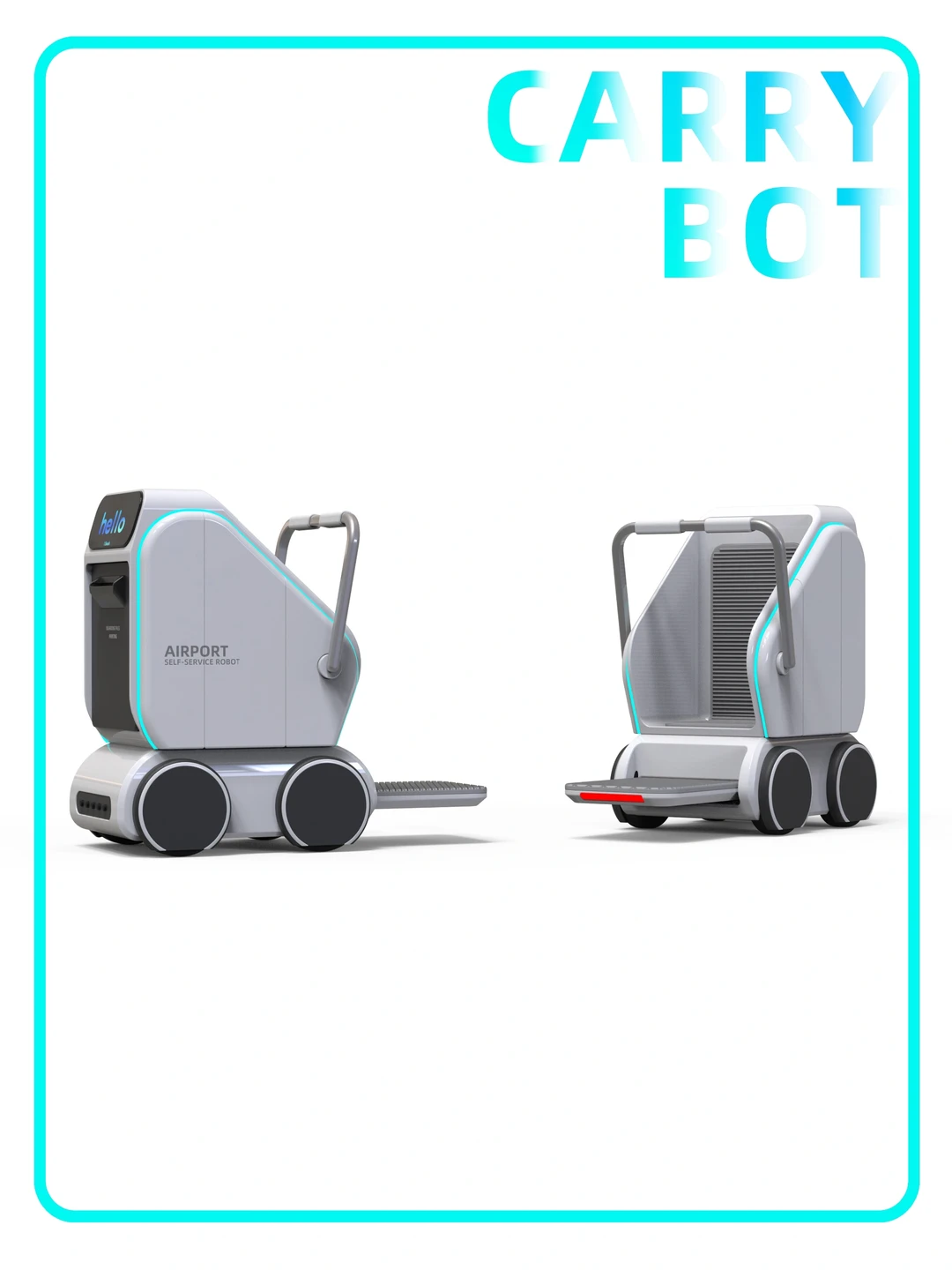 原创设计案例/机场一体智能行李搬运车设计