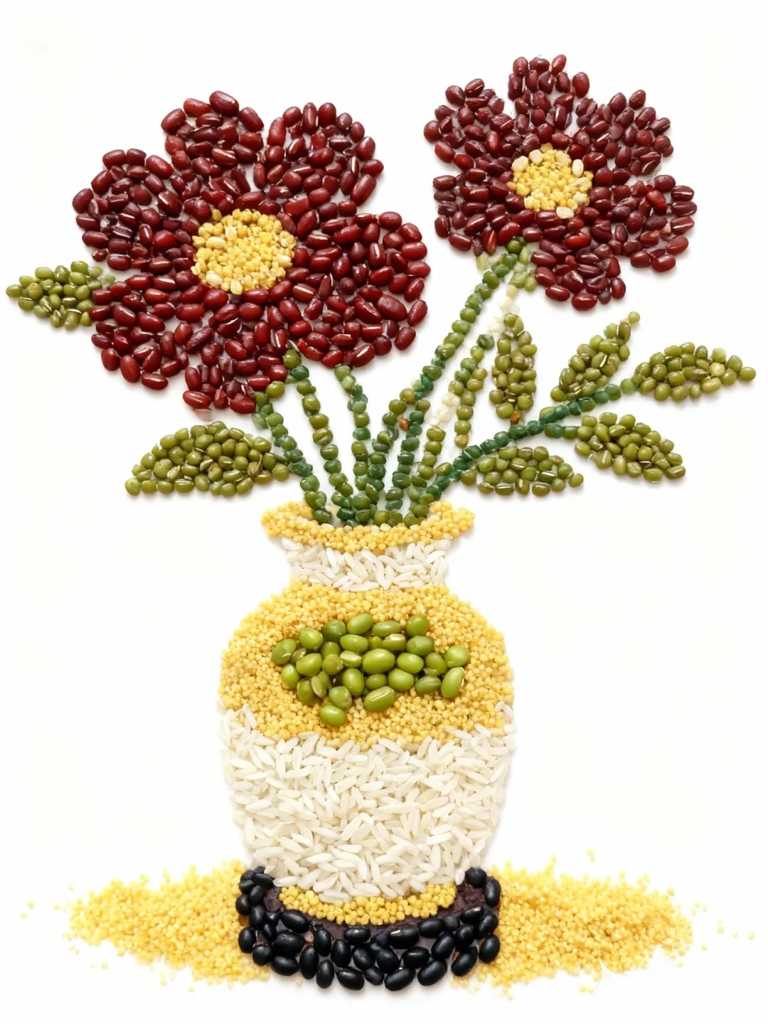 创意五谷贴画——花瓶