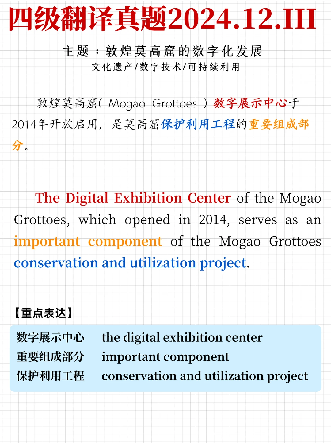 四级翻译练习｜敦煌莫高窟怎么翻