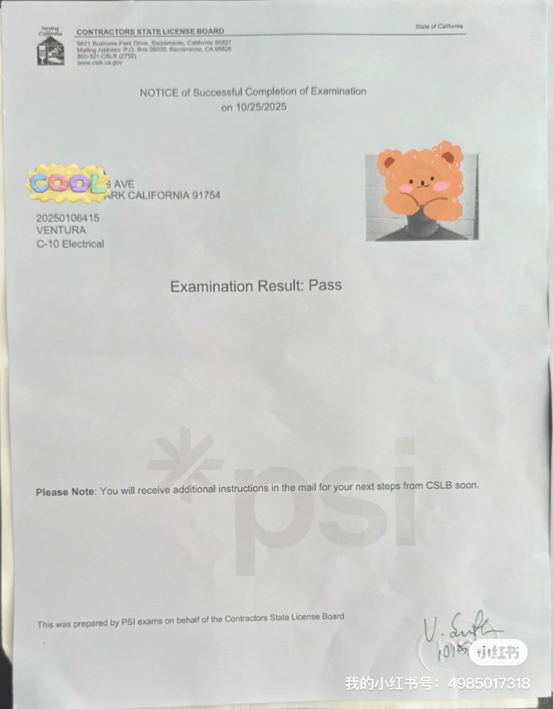 我终于拿到加州C10执照了
