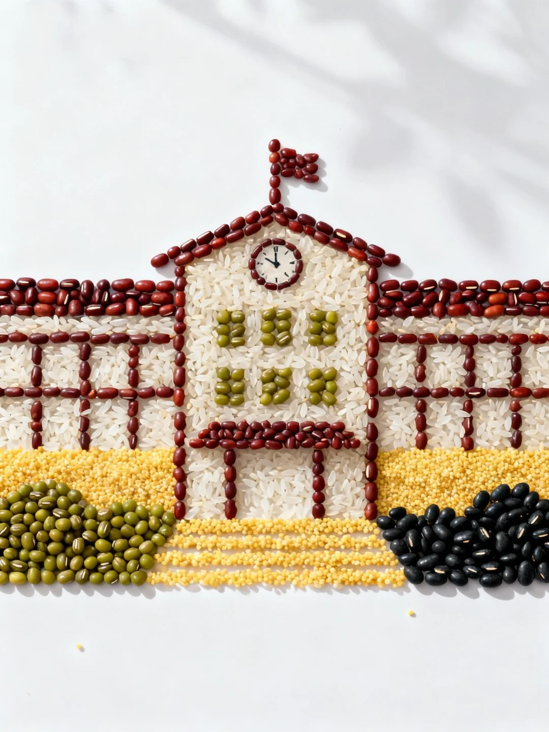 创意五谷贴画——学校