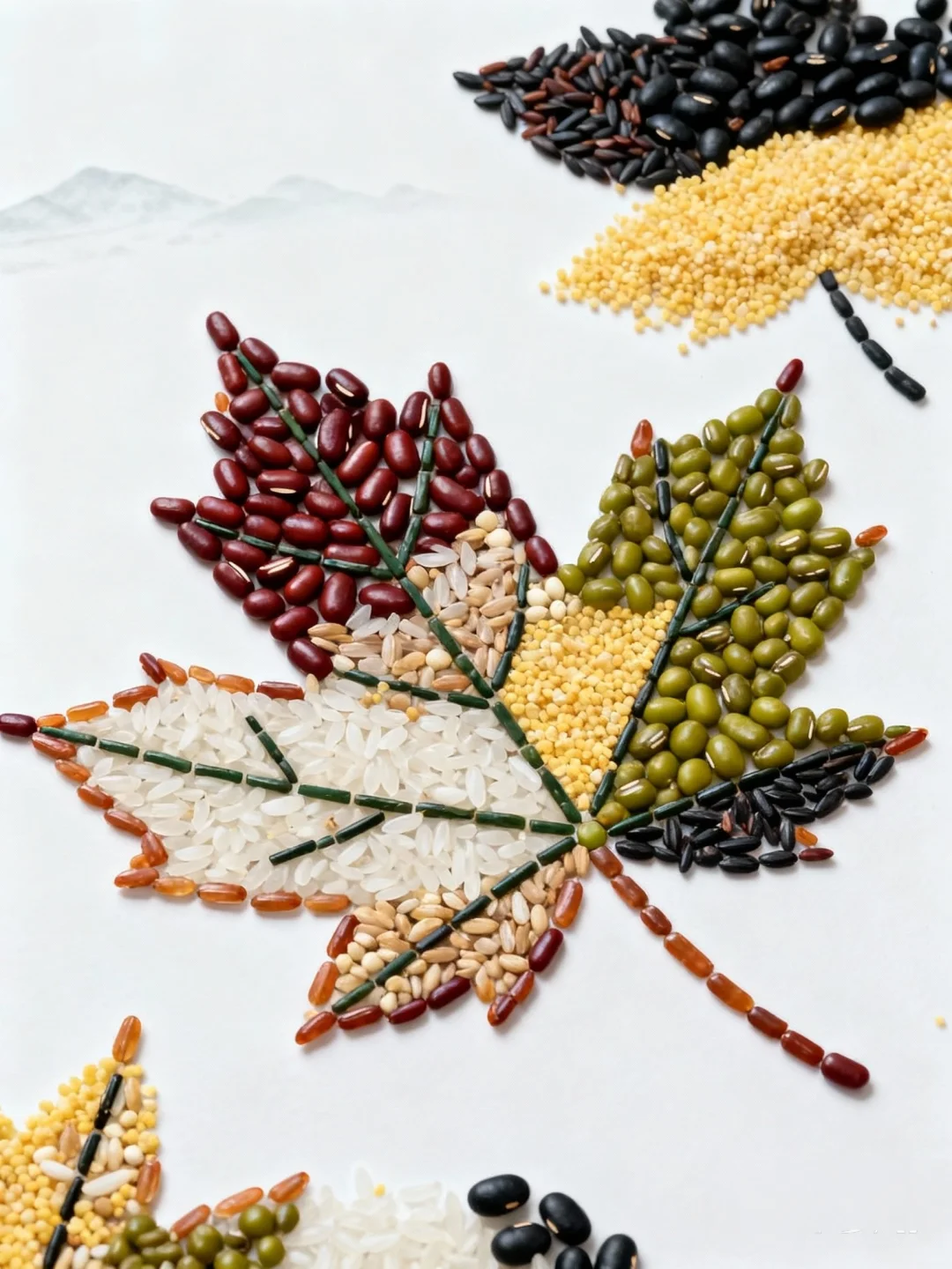 创意五谷贴画——秋天的落叶?