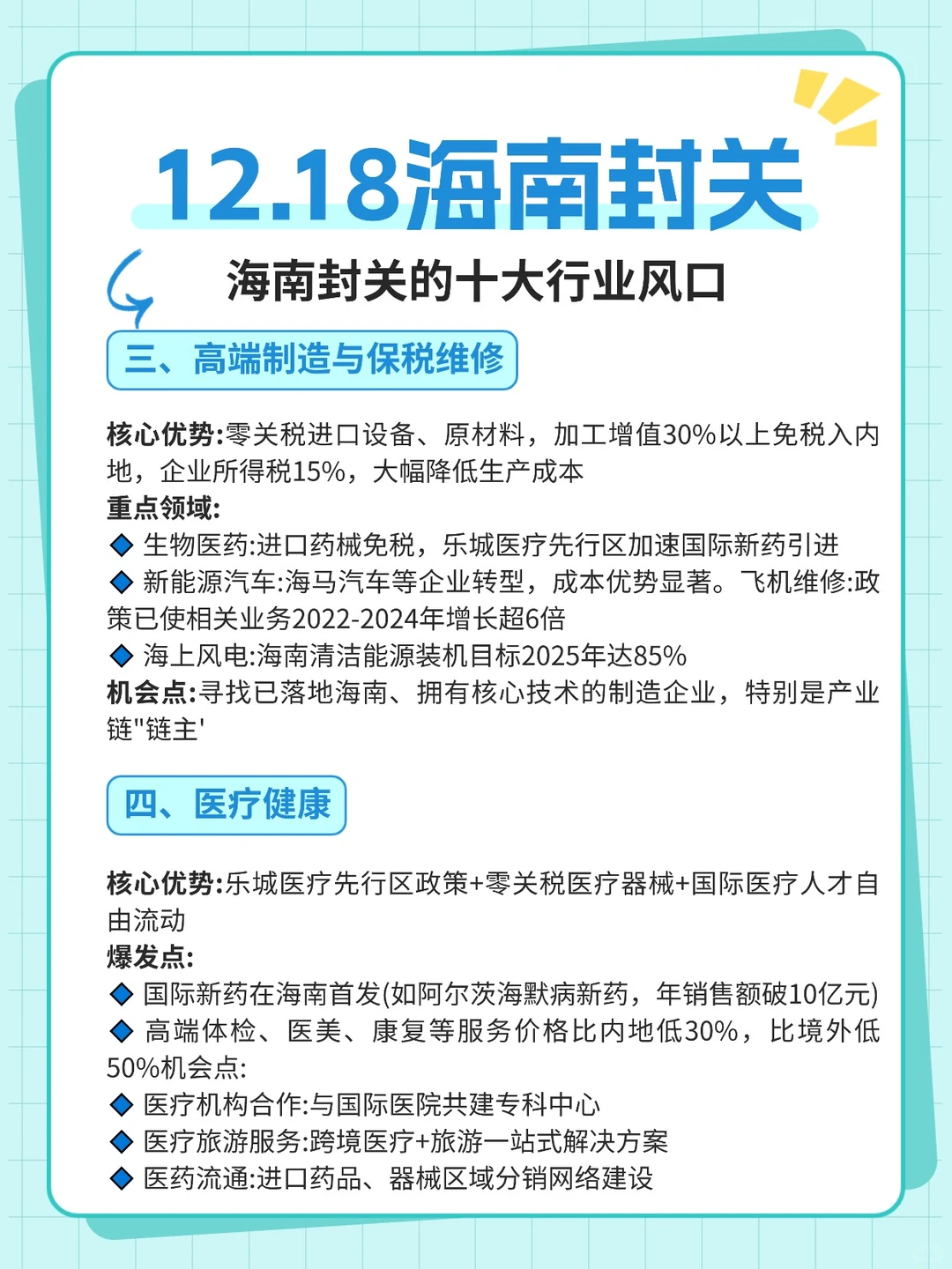 12.18海南封关的?大行业风口