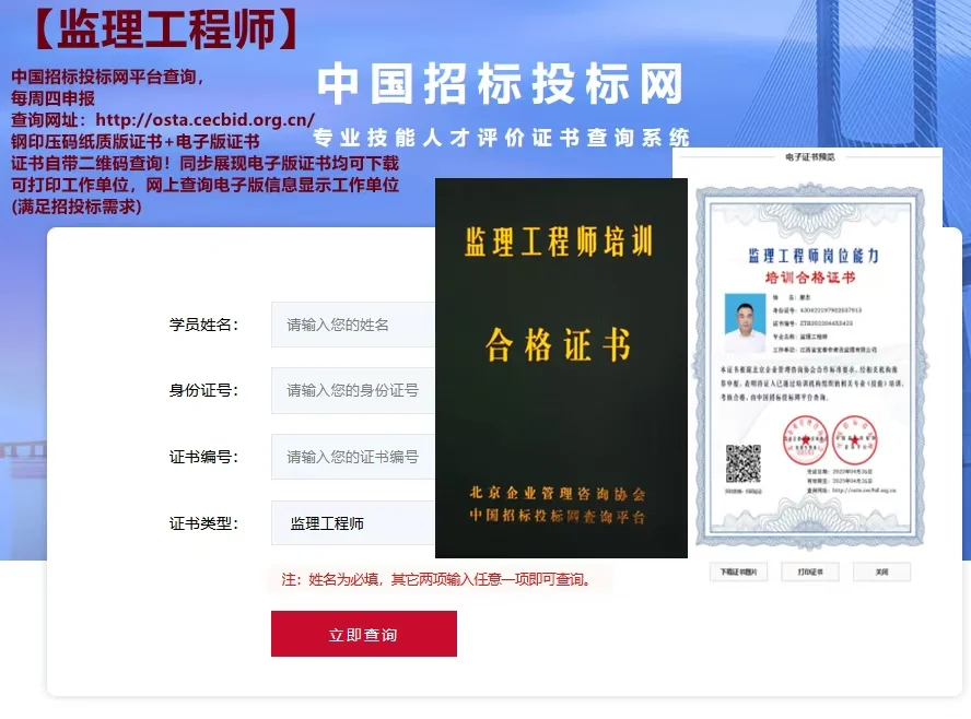 中国招标投标网平台查询-（专业技能人才）