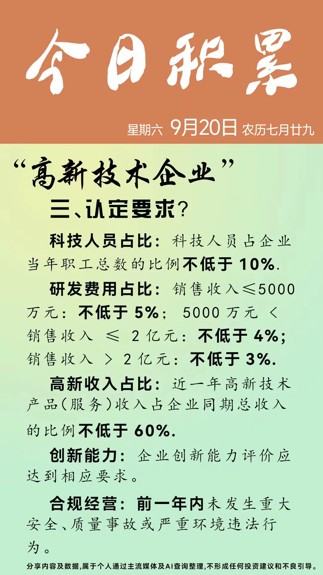 今日积累～高新技术企业