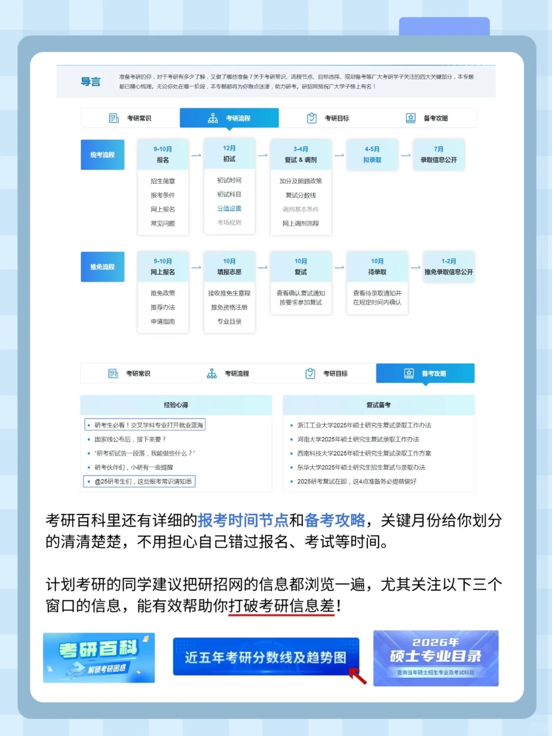 你不知道吧！研招网还能看备考攻略时间规划