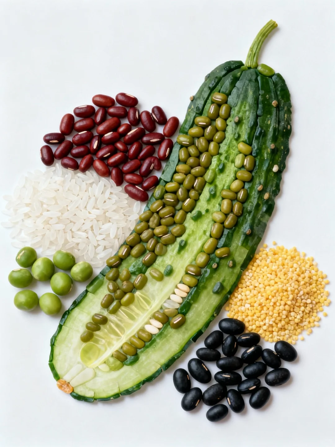 创意五谷贴画——黄瓜