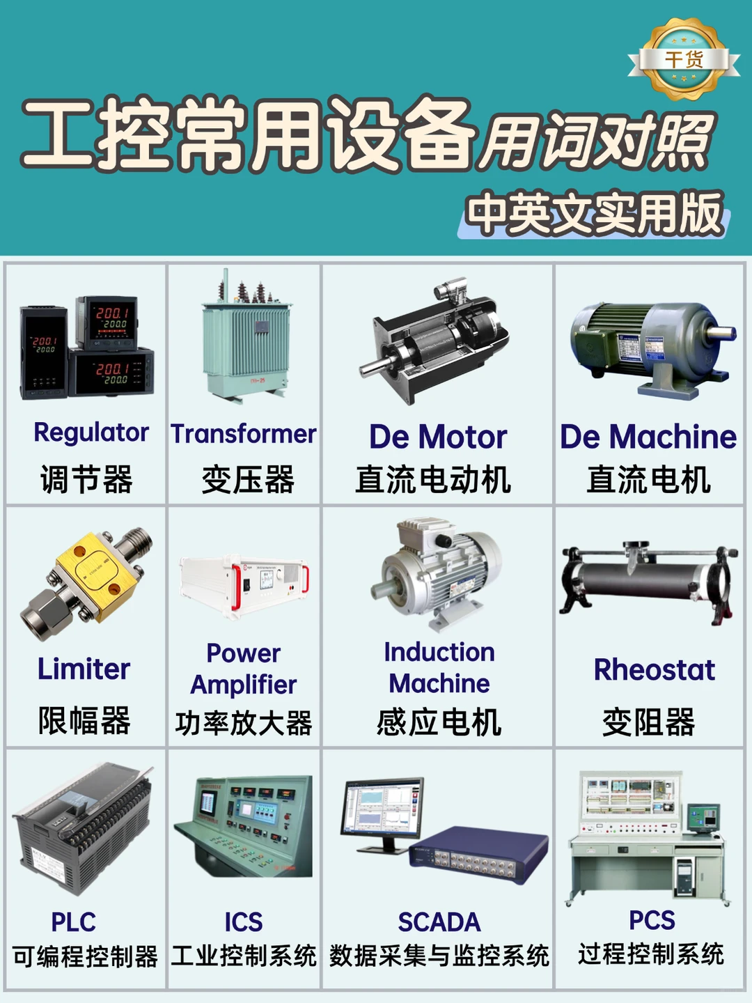 工控常用设备设备用词对照「中英文实用版」
