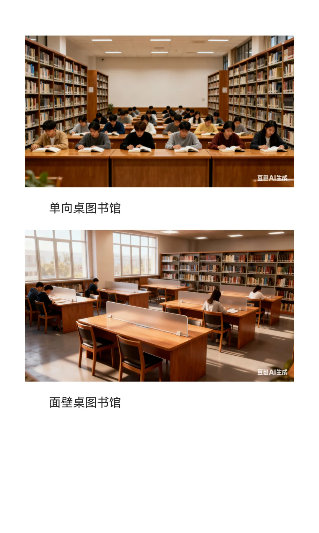 读民需要单向桌、面壁桌、隐私桌图书馆