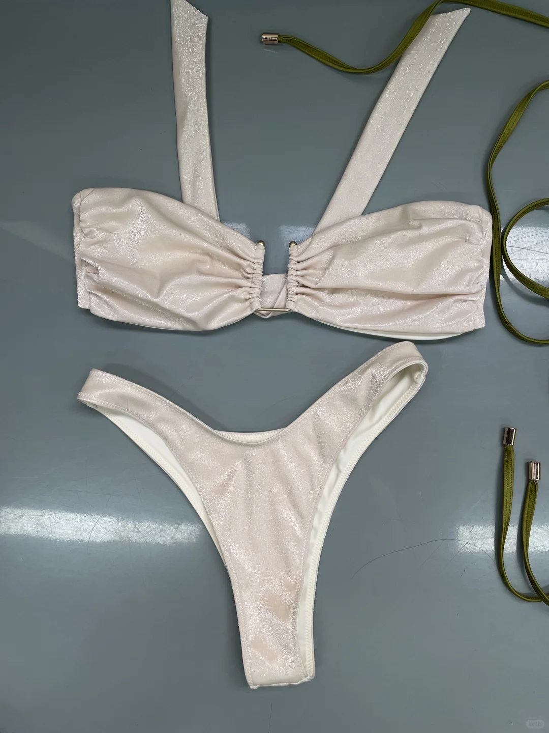 泳衣定制 | 细闪优雅撞色比基尼套装??