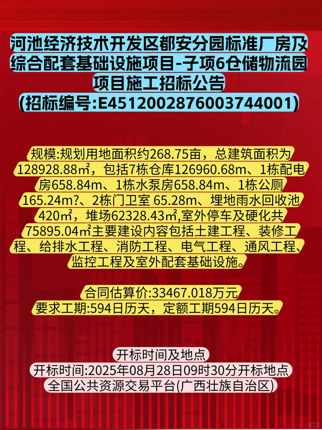 大项目来了！！！广西河池！！工业厂房