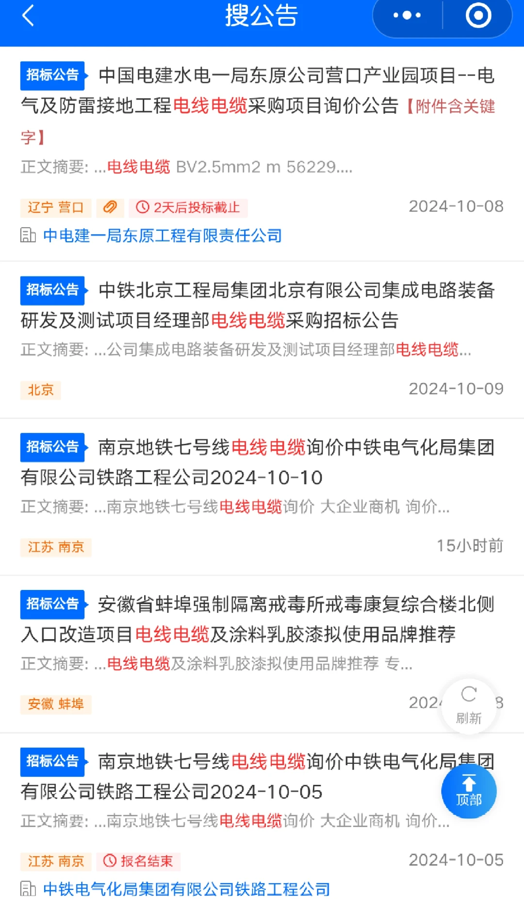 电线电缆采购项目