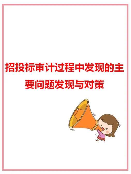 招投标审计过程中发现的主要问题发现与对策