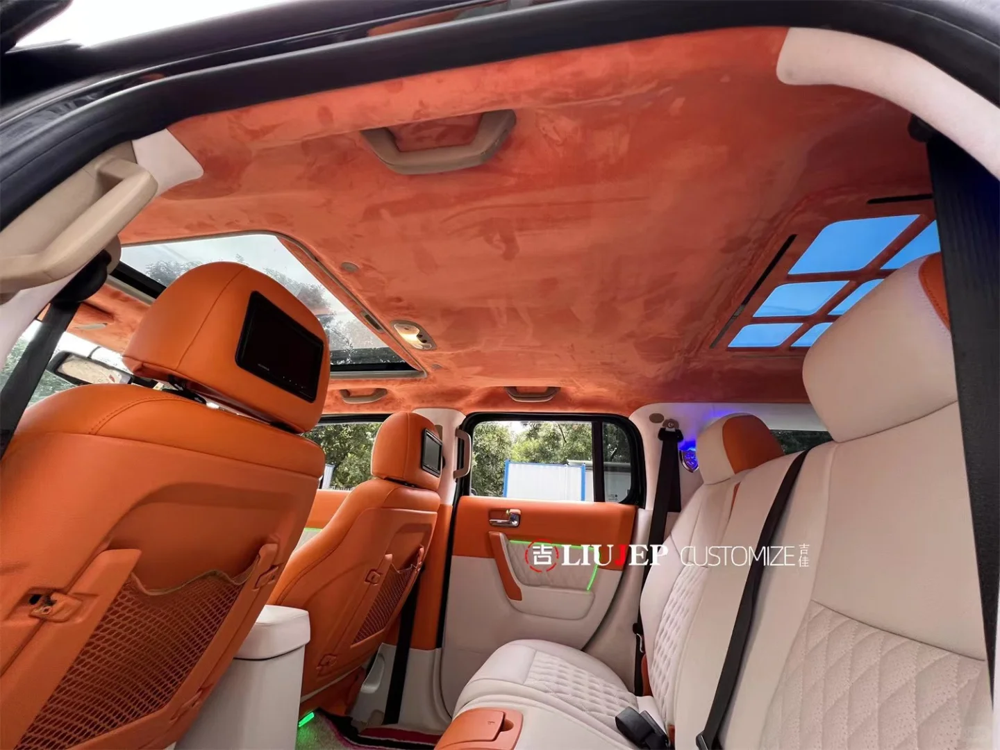 悍马H3内饰座椅顶棚仪表盘翻新包覆