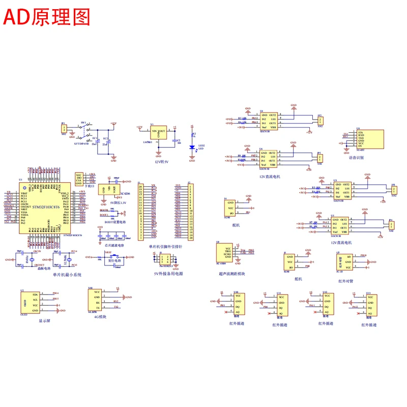 基于STM32单片机社区多功能自动垃圾车设计