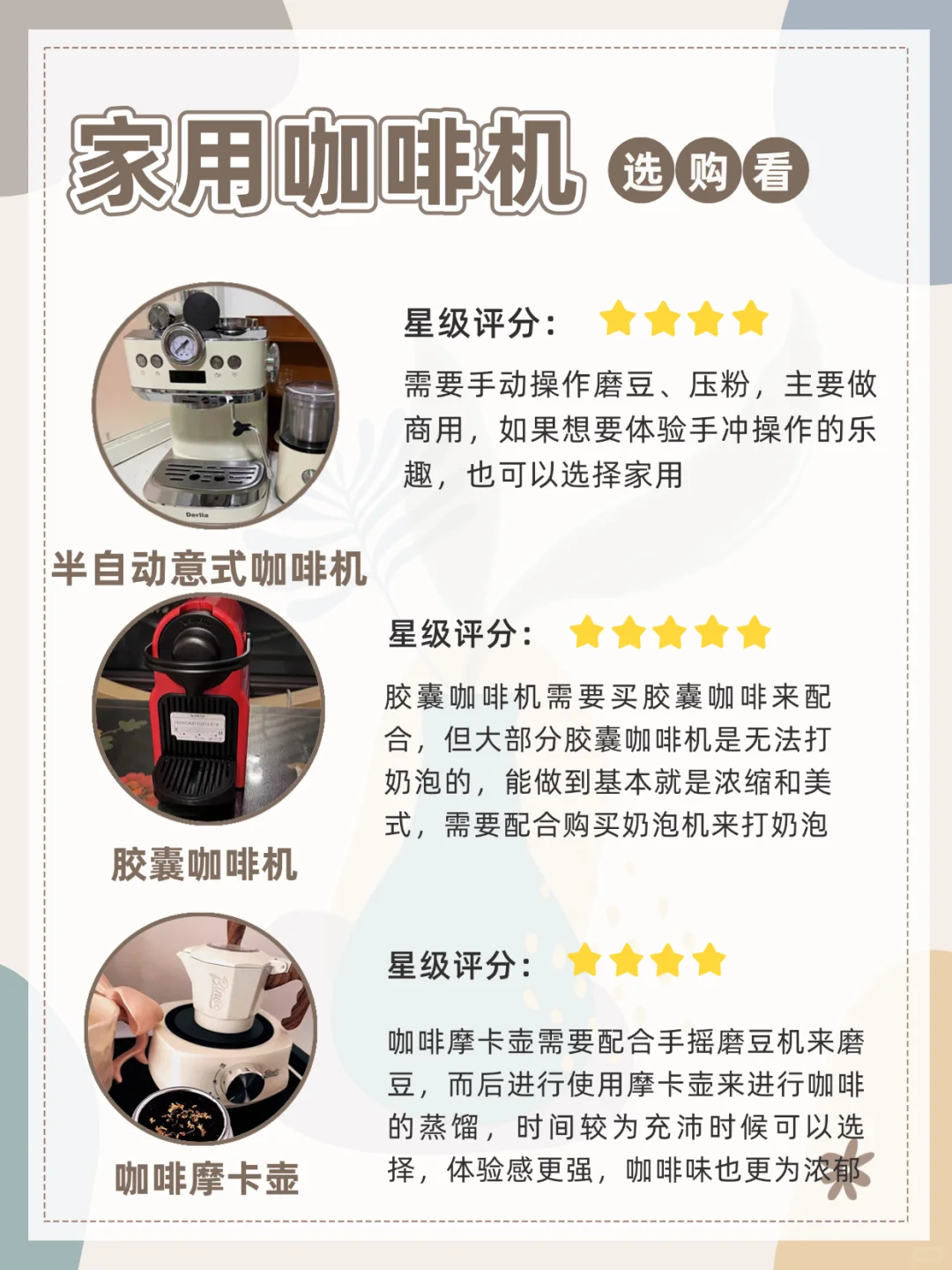 新手家用咖啡机选购指南