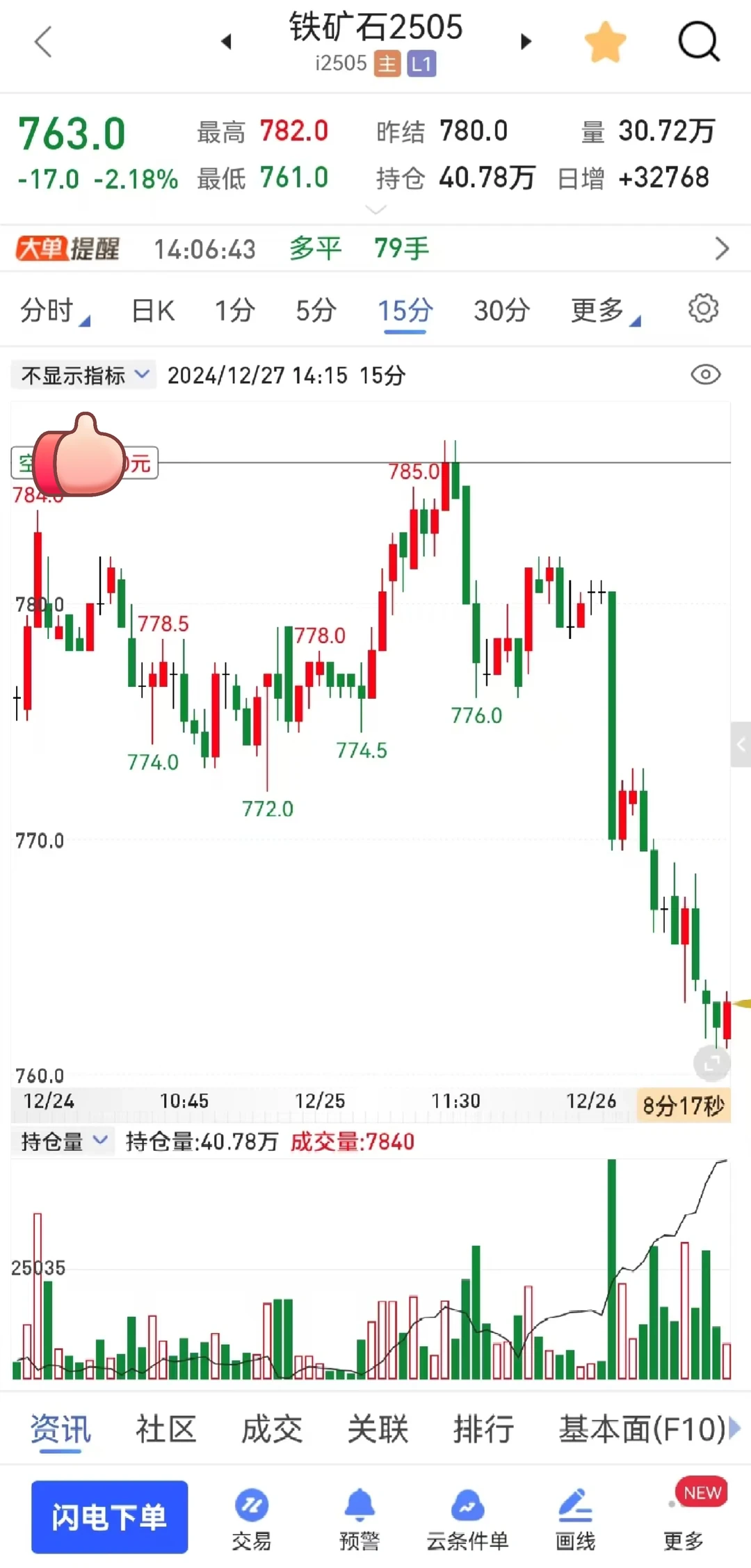 石头终于下来了