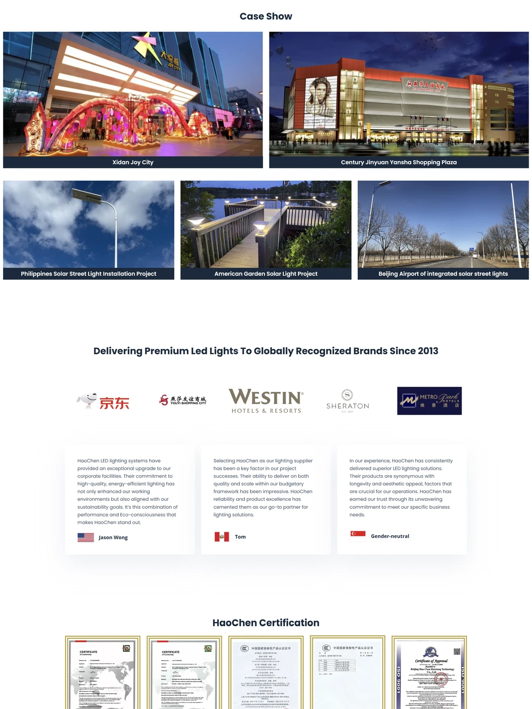 太阳能照明与LED灯具外贸独立站搭建案例