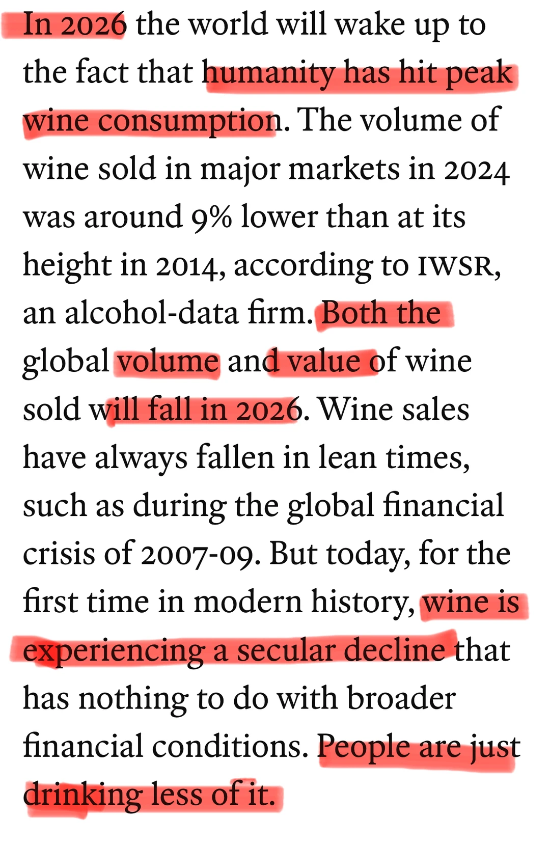 Niche观察｜全球红酒进入“长期衰退期”？