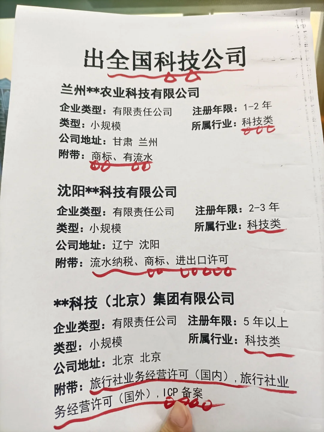 出全国科技公司!有人要吗？