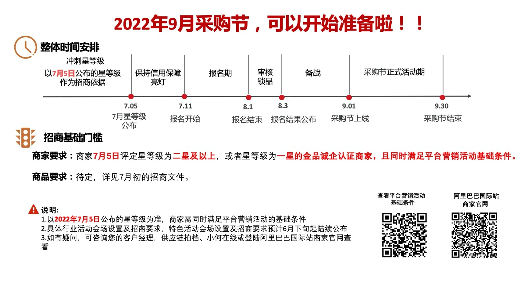 九月采购节整体时间安排