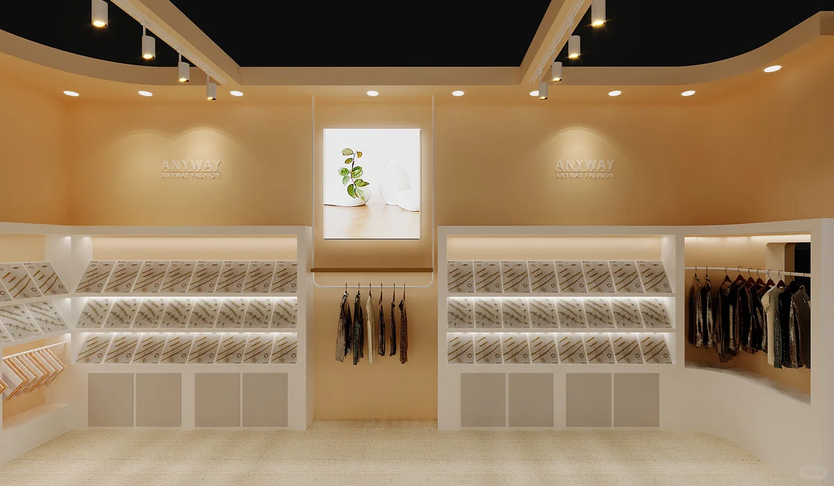 ?极简63平小展台设计搭建案例?纺织面料展