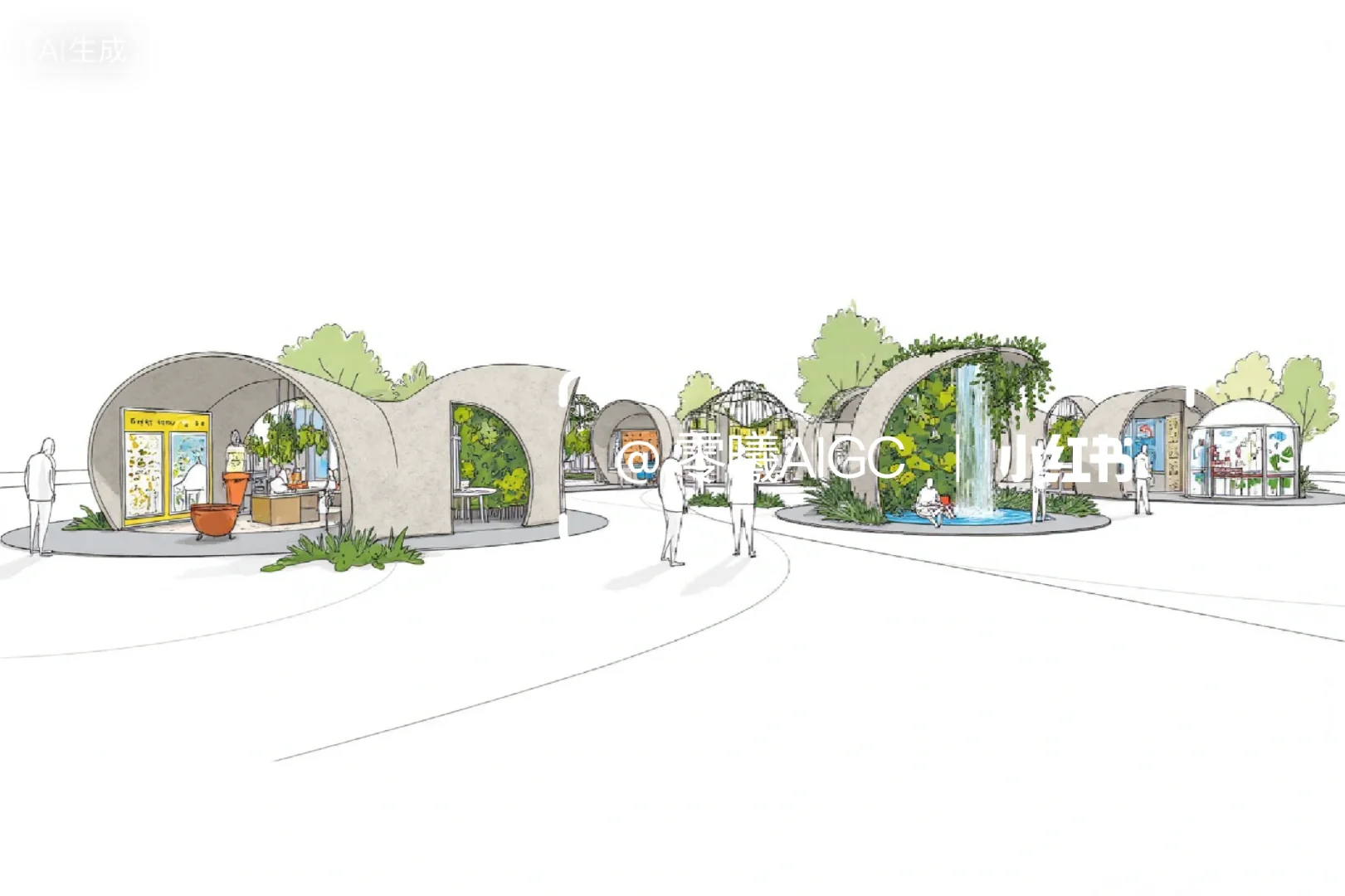 环艺作业|空间构成分析自然主义曲面空间