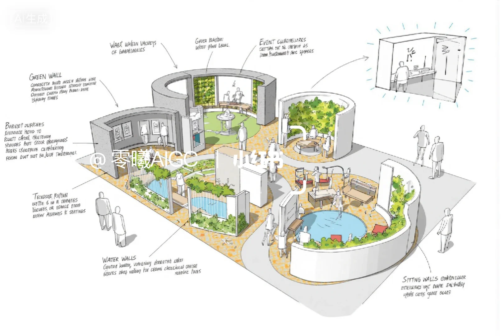 环艺作业|空间构成分析自然主义曲面空间