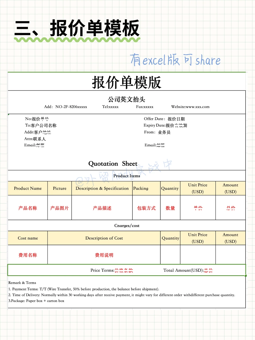 半吊子外贸女生，因为不会做报价单被辞了