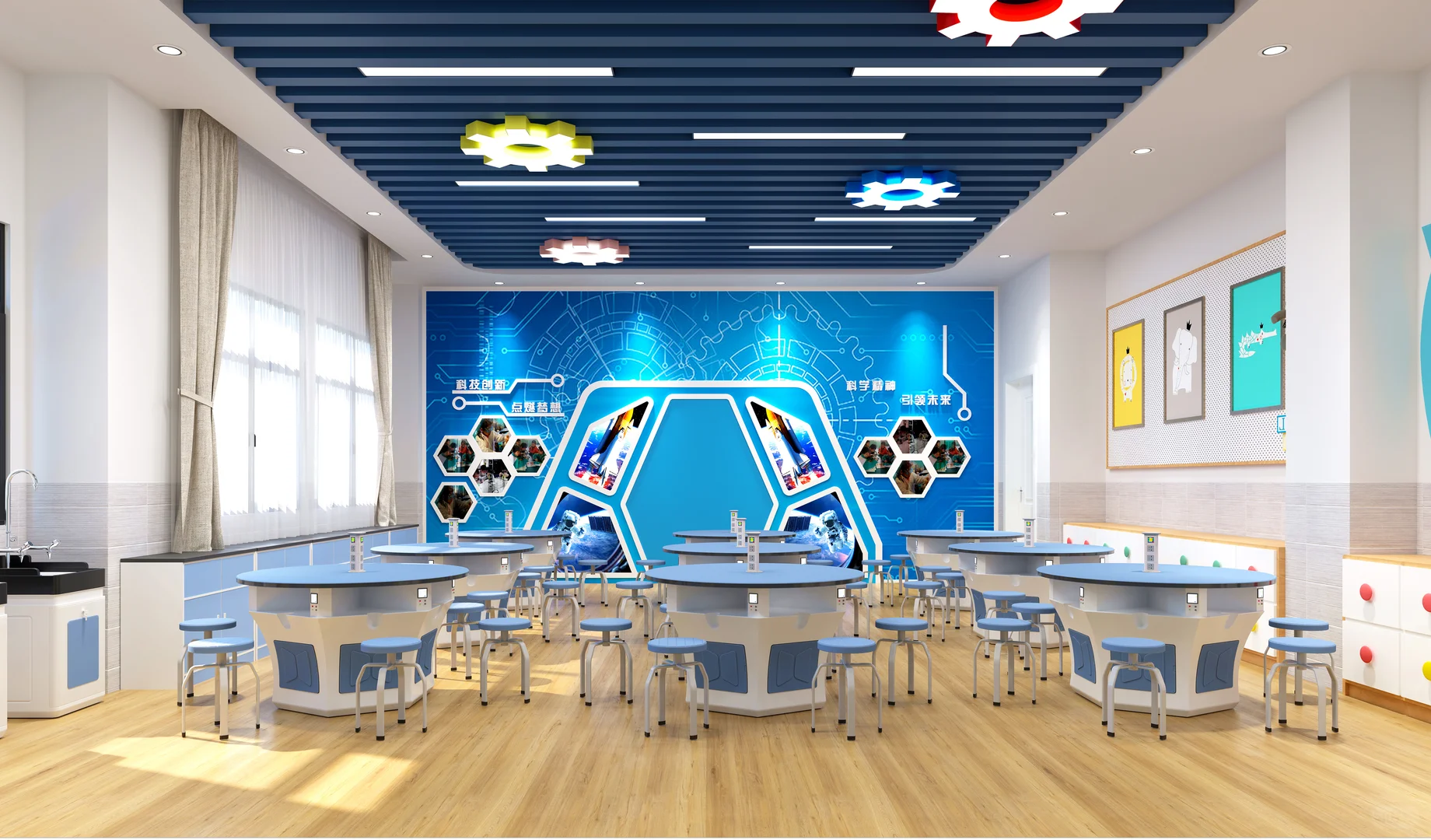 学校科学教室，整套桌椅、实验设备供应