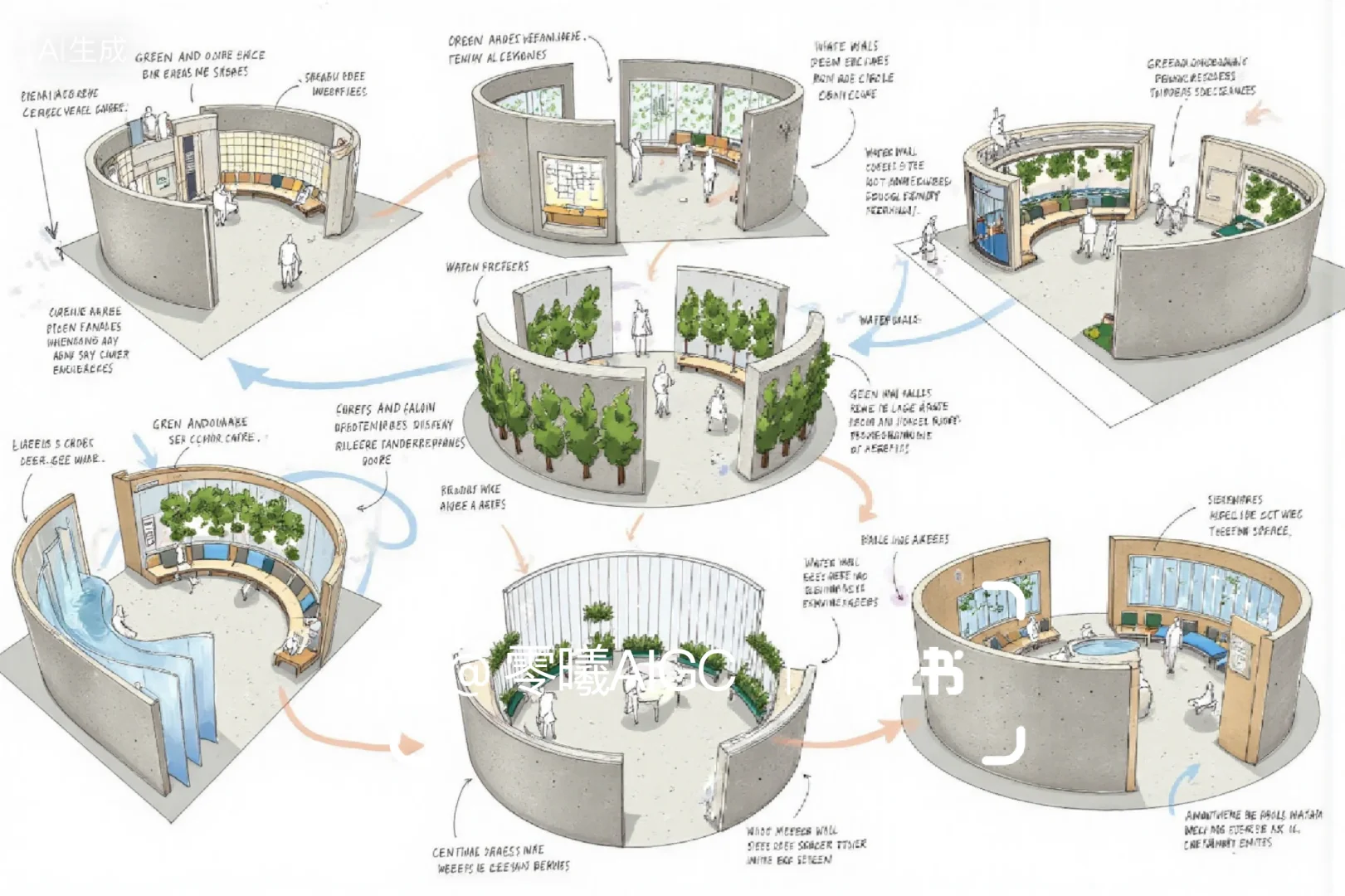 环艺作业|空间构成分析自然主义曲面空间