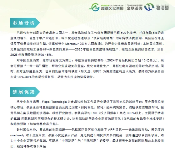 2026年6月巴西国际食品和饮料加工包装展览