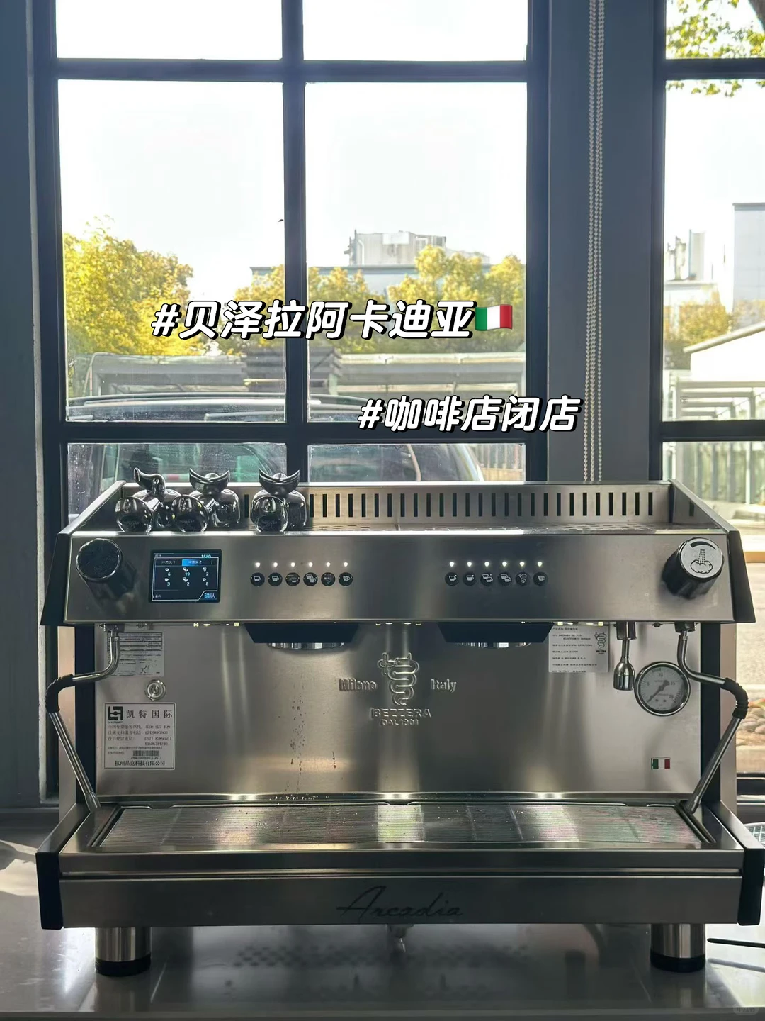 闭店啦，出阿卡迪亚咖啡机一套设备