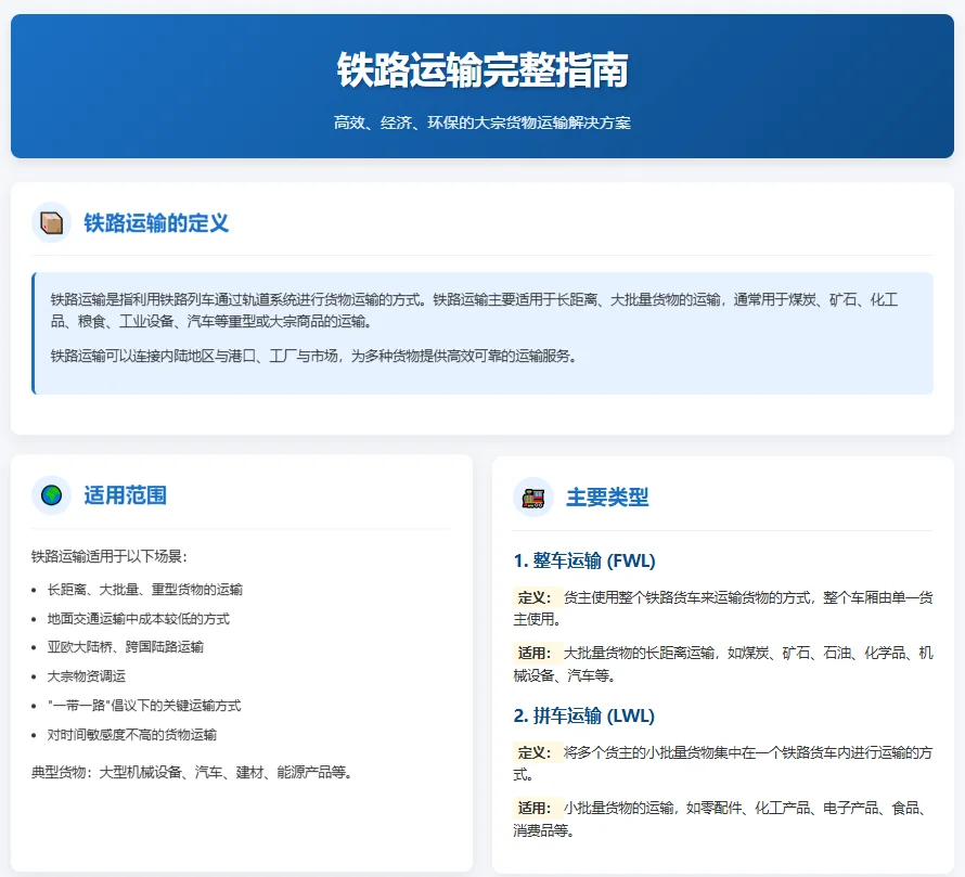 铁路运输特点有哪些