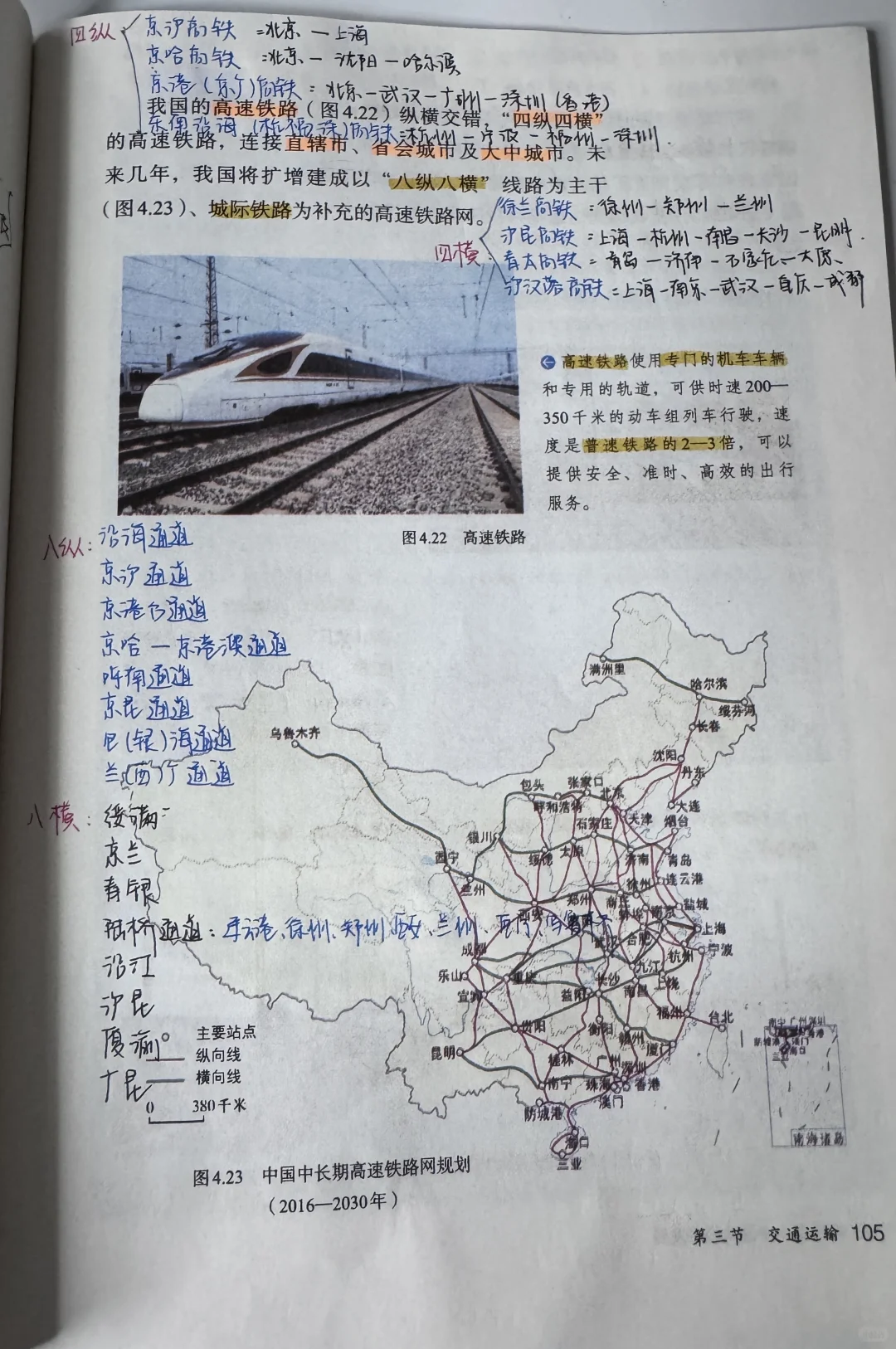 新人教版八上地理〔教材笔记〕4.3交通运输