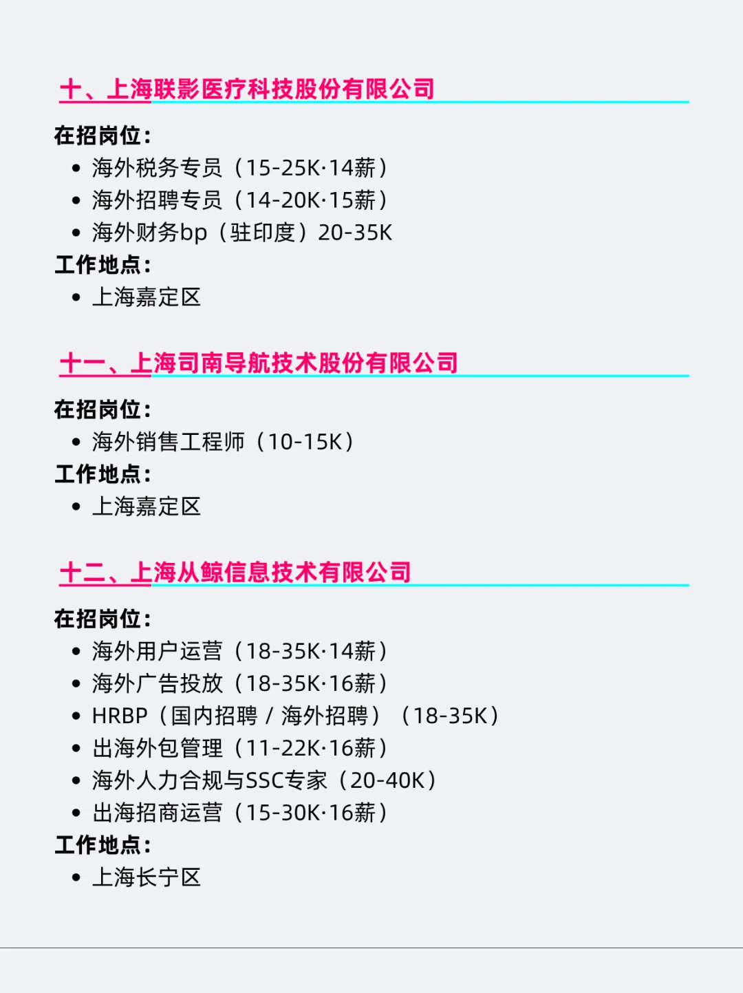 跨境出海相关企业&岗位在招信息（上海篇）