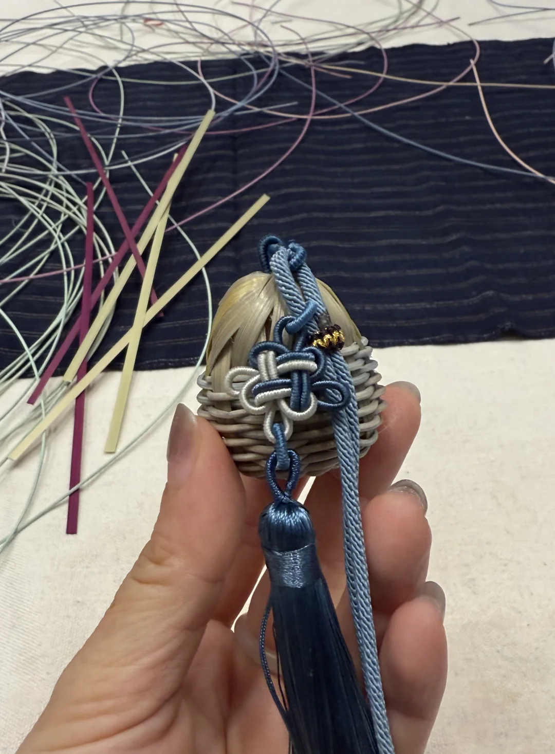 非遗竹编小香囊挂件～～～?