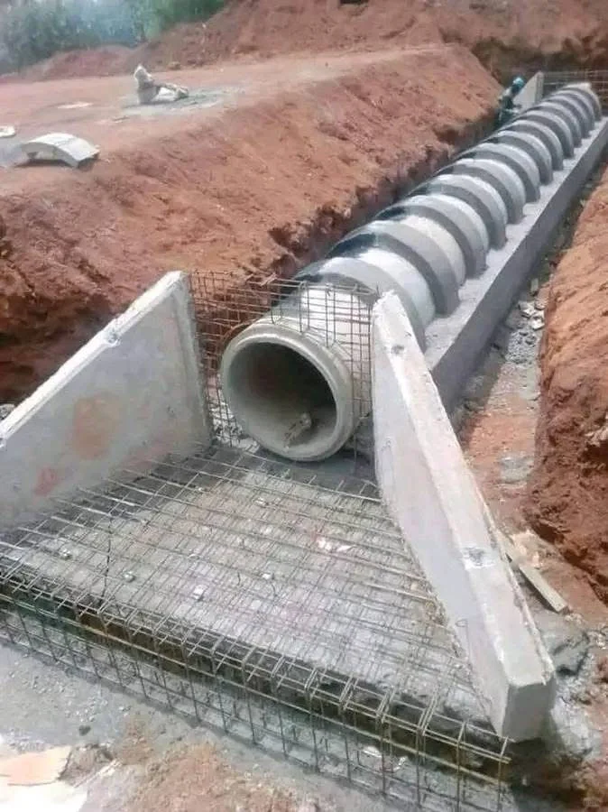 混凝土预制管道施工现场