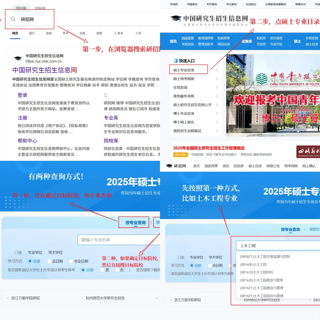 手把手教你查询目标院校及专业详细信息