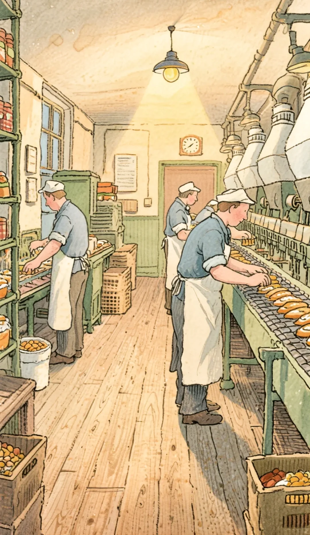 ?和插画小人一起去食品工厂做面包