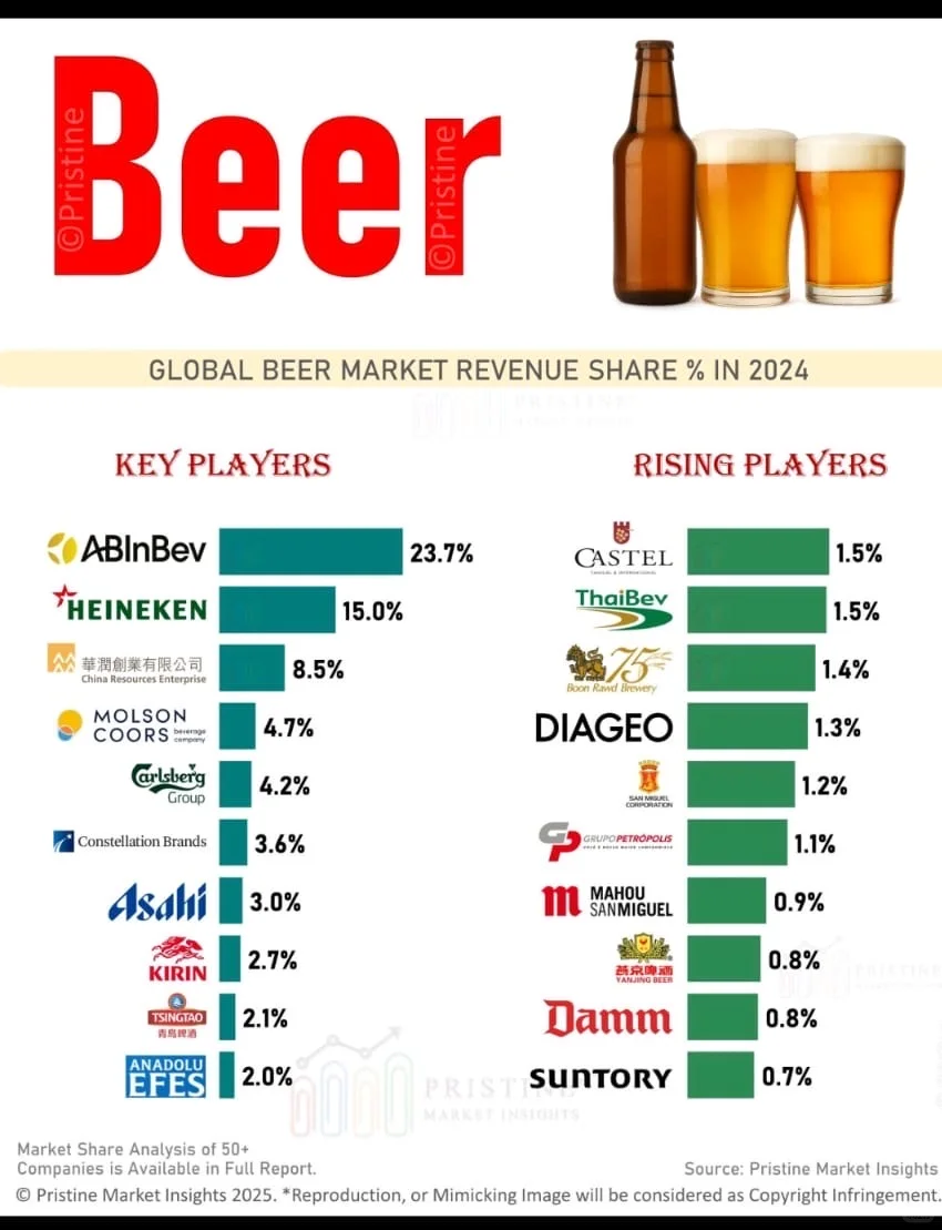 全球啤酒市场占有率