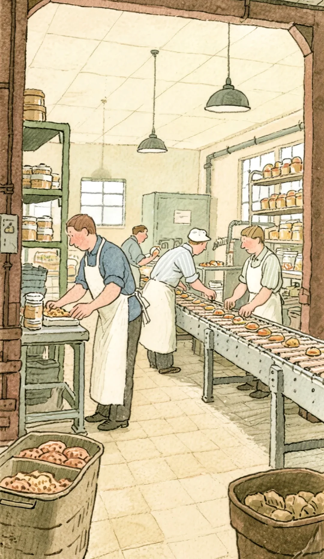 ?和插画小人一起去食品工厂做面包