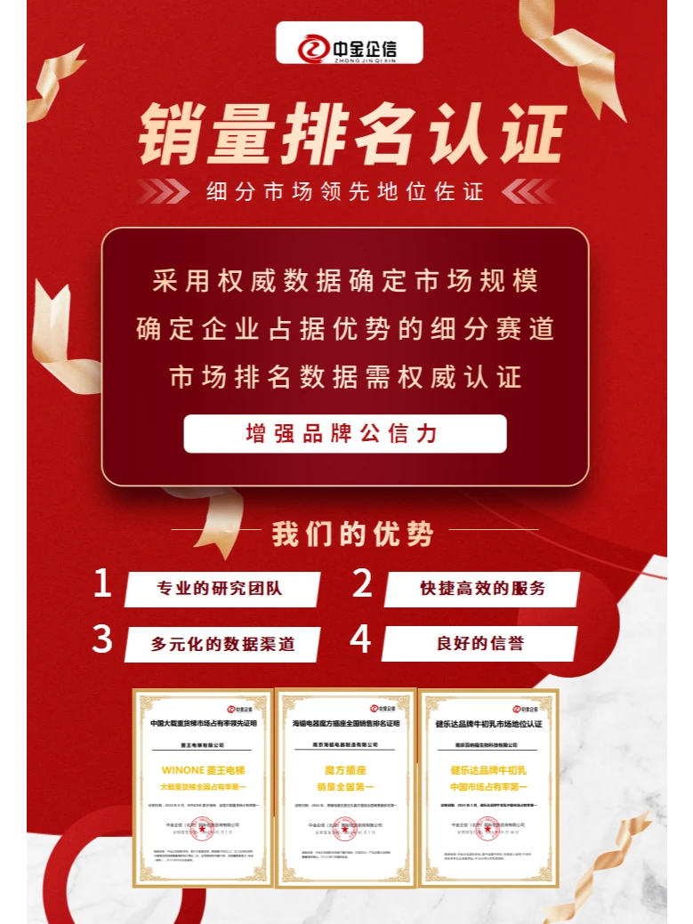 销量排名认证：提升企业排名、评估竞争力