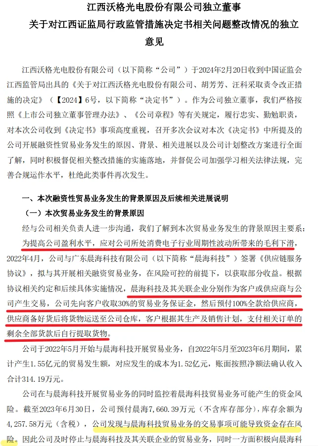 注会审计案例：融资性贸易业务