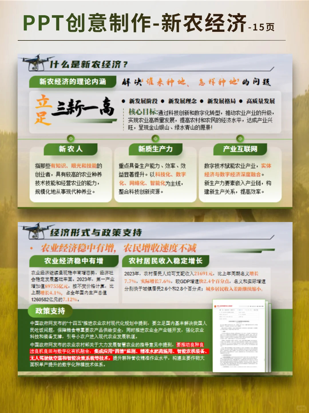 新农经济 | 无人现代化机器PPT模板分享✨