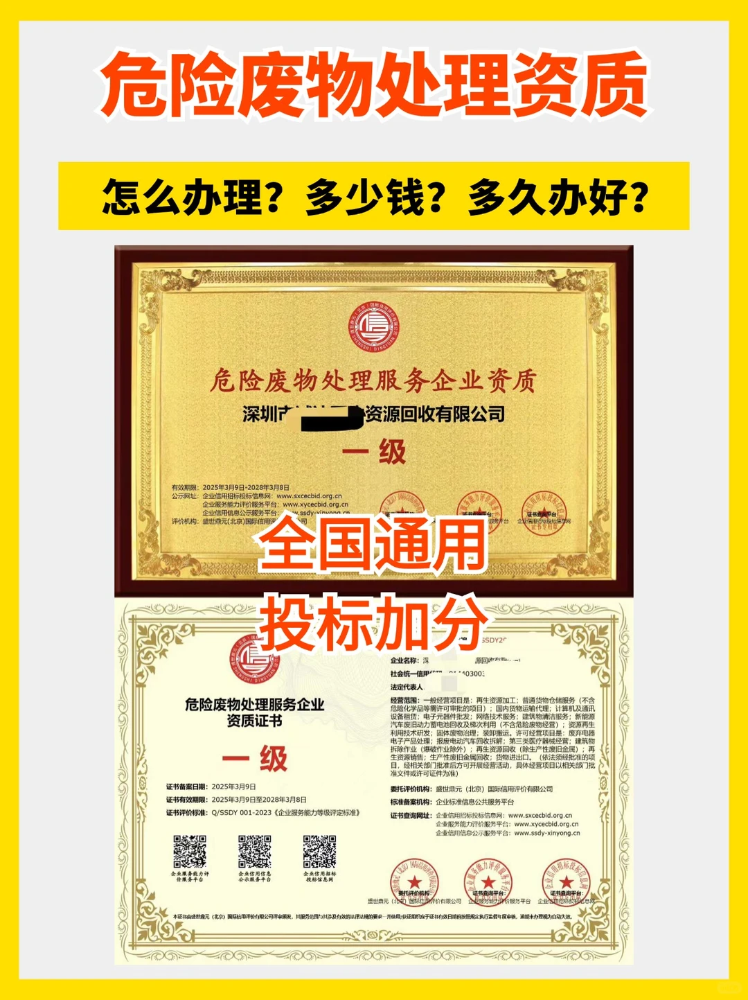 危险废物处理资质如何办理多少钱？