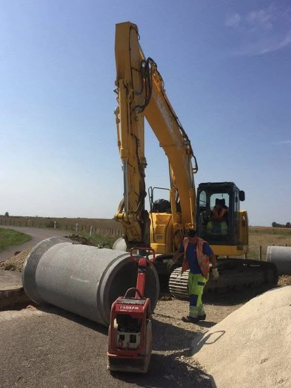 混凝土预制管道施工现场